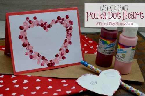 Easy DIY Card ideas, Polk-a-dot heart Card, perfect for Valentines Day, Mothers day ideas, Kids Craft Ideas, Handmade Cards ideas