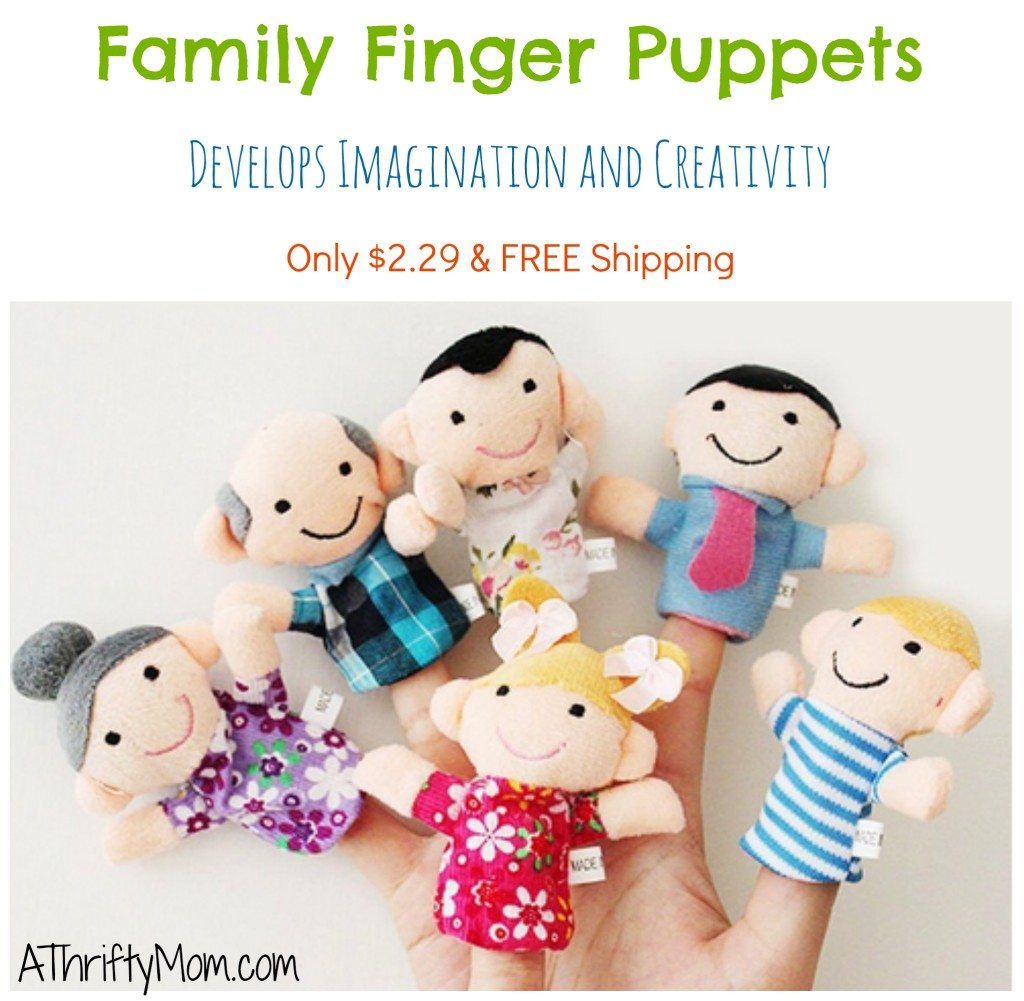 Family Finger Puppets - Includes Mom, Dad, Grandpa, Grandma, Brother, Sister ~ ONLY $2.29 Shipped - Develops Imagination & Creativity #FunForKids