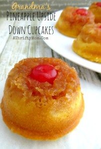 Pineapple Upside Down Cupcakes just like Grandma use to make, easy cupcake recipes, fruit cupcakes, dessert recipes