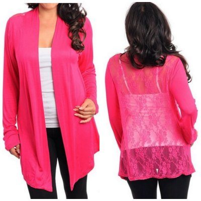 Plus Size Open Front Long Sleeve Top Shirt