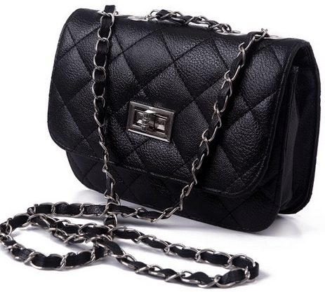 black quilted purse handbag