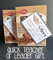 quick teacher or leader gift, #teacher, #teachergift, #leader, #leadergift, #quickgift, #thriftygift, #thriftygiftideas, #smores, #smoresgift