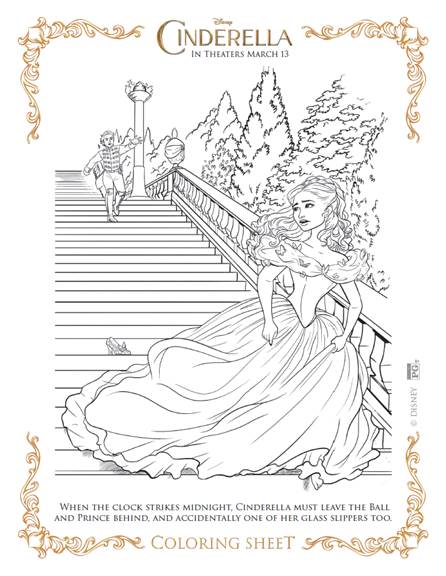 Cinderella coloring page free printable