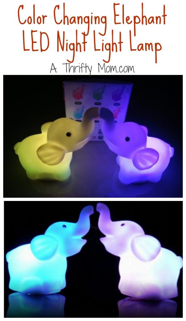 Color Changing Elephant LED Night Light Lamp - A Thrifty Mom