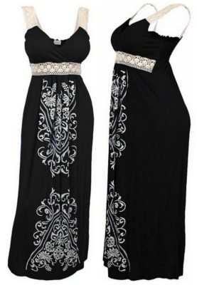 Cute Plus Size Embroidered maxi Dress