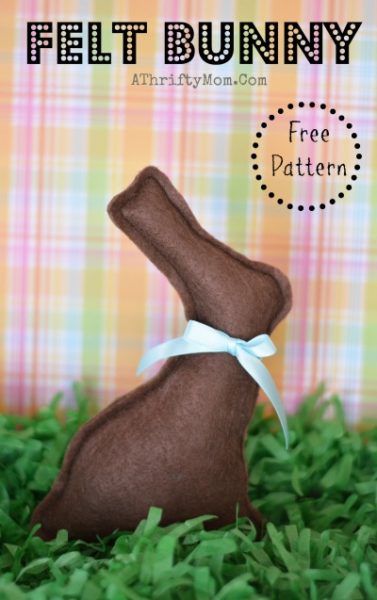 Felt Easter Bunny FREE PATTERN easy craft ideas for kids, Sweet and easy Tutorials to show you how to make your own stuffed animals, Popular crafts