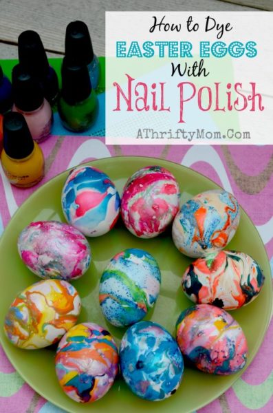 How to dye eggs with Nail Polish and water, Finger Nail Polish SWIRL eggs, Easter Eggs, #Easter, How to make swirled easter eggs, Tie Dye Eggs, #Easter #Hacks
