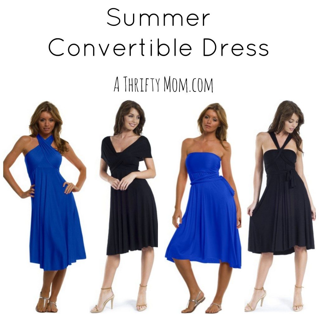 Summer Convertible Dress - 1 Dress, 6 ways to wear it - A Thrifty Mom