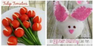 Tulip tomatos and Easter bunny cake pops