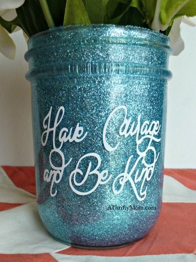 Glitter jar diy, inspired by Cinderella, glitter, glitter jar, diy, craft, thrifty gift, thrifty craft idea, glitter diy, quick craft, easy gift idea, mother's day gift idea, diy vase