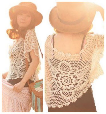 Knitted cotton sheer vest