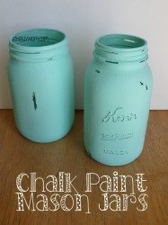 chalk paint mason jars, chalk paint, mason jars, diy chalk paint, thrifty craft ideas, thrifty gift ideas, diy vase
