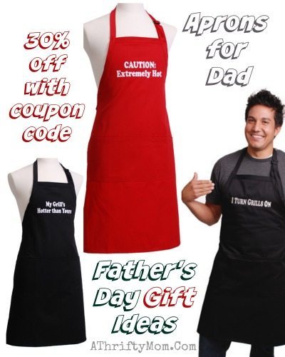 Funny fathers Day gift ideas, aprons for dad