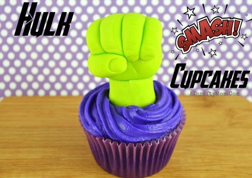 Hulk Smash Cupcakes, Super hero themed birthday party ideas, Easy dessert ideas for boys, avengers party ideas