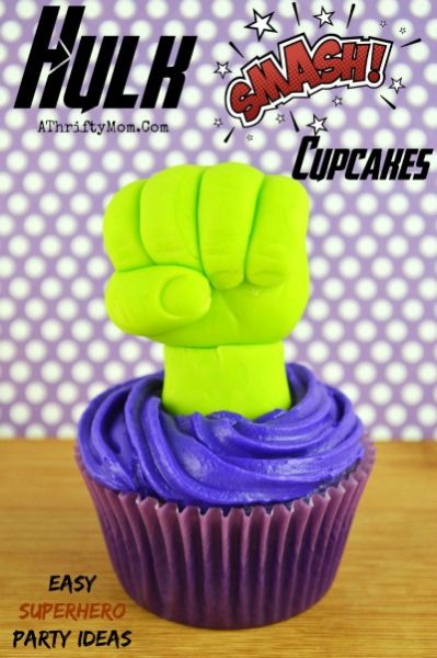 Hulk Smash Cupcakes, Super hero themed birthday party ideas, Easy dessert ideas for boys, avengers party ideas