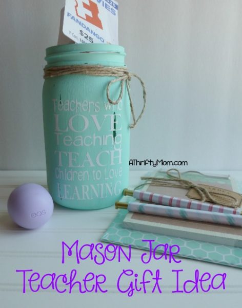 mason jar teacher gift idea, mason jar, chalk paint, teacher gift, gift idea, teacher appreciation