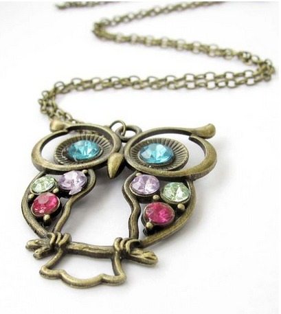 vintage owl necklace,necklace,jewelry