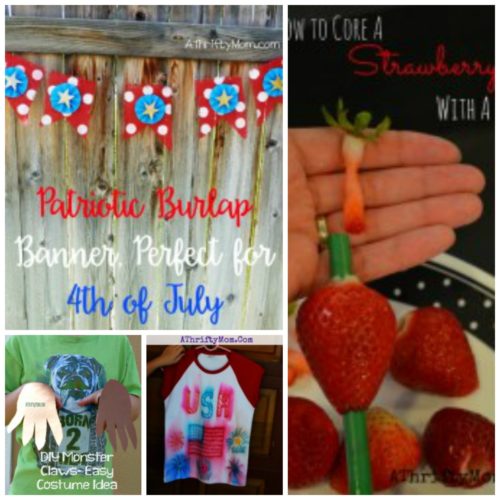 Fourth of July diy, Monster and strawberry stemming