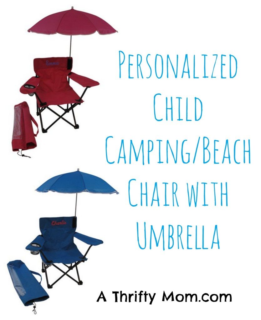Personalized Child Beach or Camping Chair with Umbrella