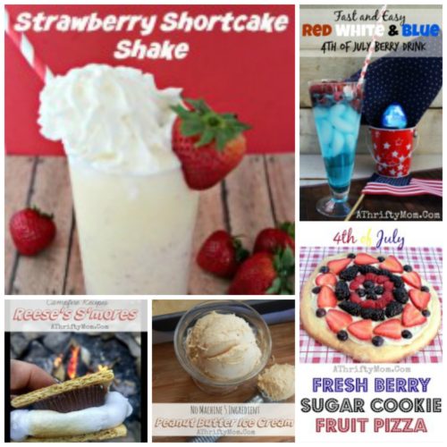 Strawberry shortcake shake, reese's smores, PB ice cream, 4th of july treats