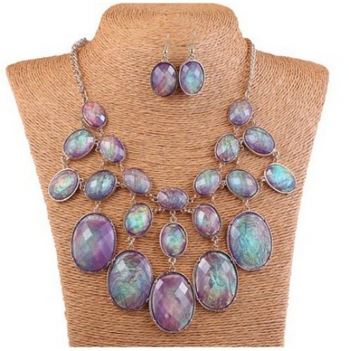 bib necklace, purple, shell style, jewelry, inexpensive jewelry, amazon deals