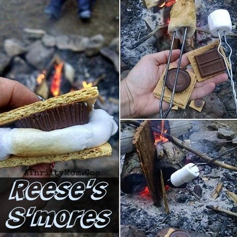 camping menu recipe ideas reese's s'mores are pretty amazing, camping hacks, dessert ideas for outdoor cooking