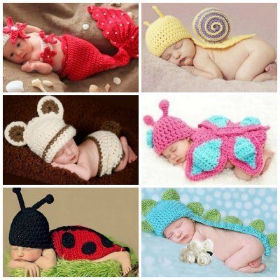 knitted baby outfit for newborns photography