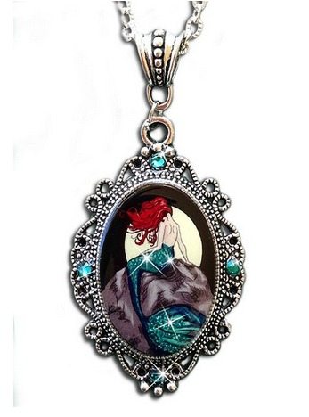 mermaid cameo necklace, necklace, cameo, mermaid, amazon deal, beautiful jewelry