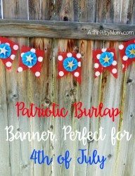 patriotic burlap banner, perfect for the 4th of July, banner, burlap, paint, patriotic crafts, 4th of July crafts, thrifty crafts, thrifty craft ideas