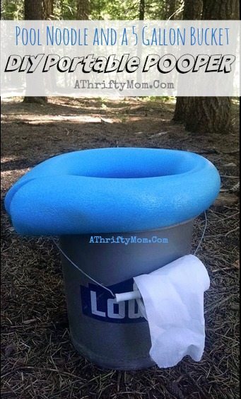 Camping Toilet, portable POOPER and low cost all you need is a 5 gallon bucket and a pool noodle, camping ideas, Outdoor living, Popular camping ideas