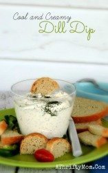 Dill Dip Recipe, Finger Food Party Ideas, Cool and Creamy Dill Dip perfect for family reunions, football parties, summer bbq's or just as a lunch snack