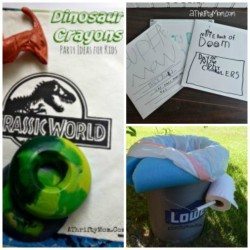 Dinosaur Crayons, book making, diy camping toilet
