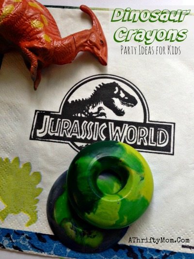 Jurassic World party ideas, dinosaur egg crayons, easy crafts for kids, popular party ideas