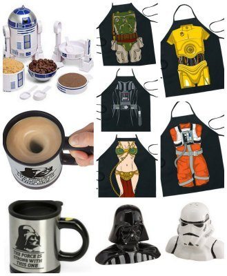 Star Wars Gift Ideas – Aprons Measuring Cups, Salt and Pepper Shakers and Self Stirring Mugs