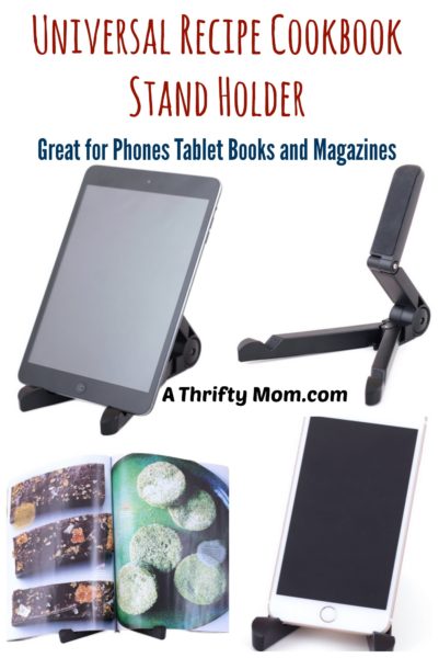 Universal Recipe Cookbook Holder Stand – Great for Phones, Tablets, Books, and Magazines
