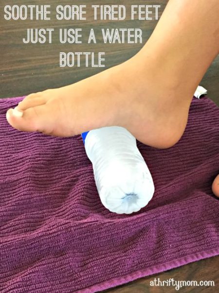 great way to soothe sore tired feet, just use a water bottle, life hacks, ease your pain, water bottle. easy pain relief