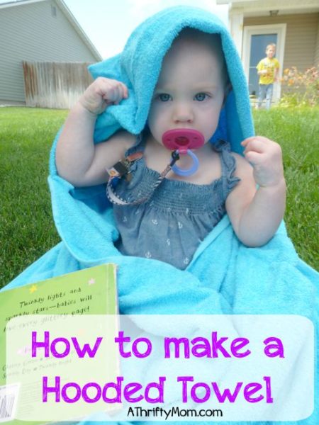 how to make a hooded towel, diy, thrifty ways to save. thrifty gift ideas. hooded towel, sewing