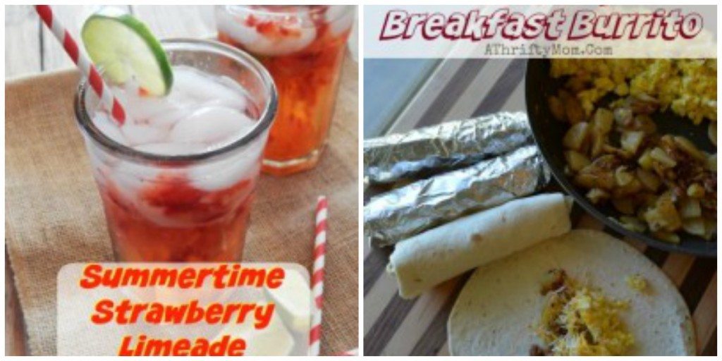 strawberry limeade, breakfast burrito