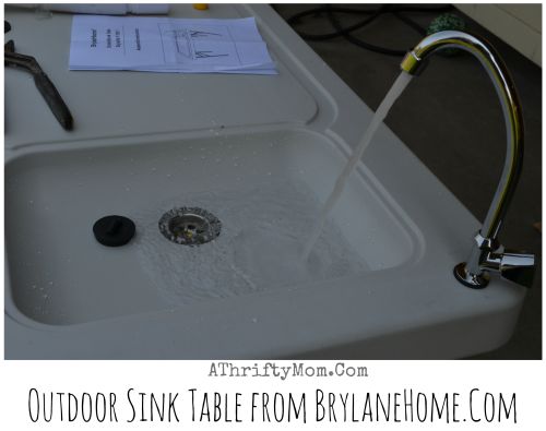 BrylaneHome Outdoor Sink Table review, great for camping, outdoor cooking, canning or washing produce from your garden