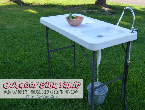 BrylaneHome Outdoor Sink Table review,  great for camping,  outdoor cooking, canning or washing produce from your garden