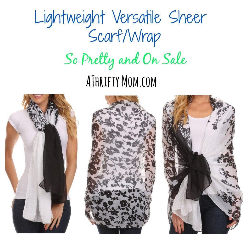 Lightweight Versatile Sheer Scarf Wrap - So Pretty and On Sale