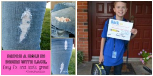 Patching the holes in your jeans with lace, back to school printable