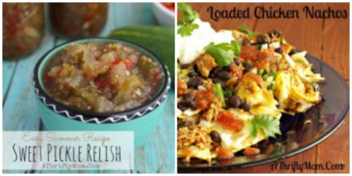 Sweet pickle relish and loaded chicken nachos