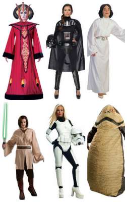 Womens Star Wars Adult Halloween Cosplay Costume Darth Vader Princessleia Jedi Queen Amidala