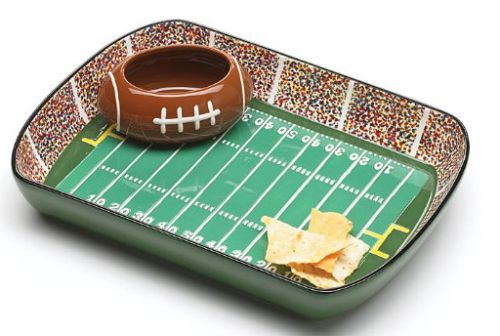 football party, football, superbowl, chip and dip tray, party decor, football party decor, football party snacks