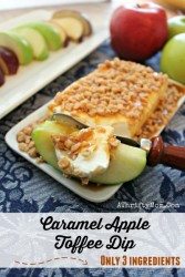 Caramel Apple Toffee Dip Recipe,  SO EASY only 3 ingredients, Cream cheese apple dip recipe can be made in about 30 seconds flat, fall or Halloween party appetizers