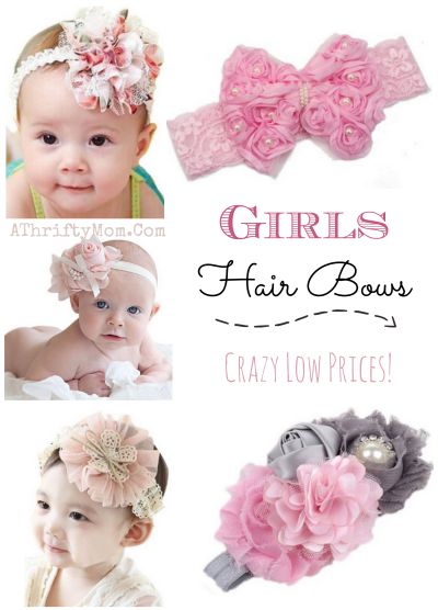 Girl headbands and bows, baby head wraps, vintage inspired hair bows and flowers, baby photo props with free shipping option