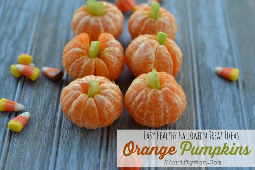 Healthy Halloween treats for kids, October School fun food ideas, Mini Orange Pumpkind with Celery Tops, finger food for kids that will make them smile,Fun and Easy Halloween Recipes, Halloween treats