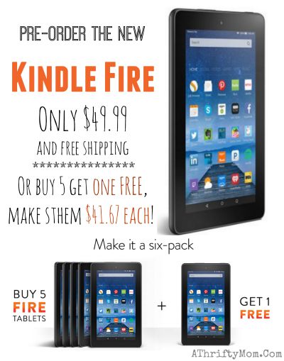 Kindle fire preorder sale amazon, gift idea for readers, Lowest price on Kindle tablet buy 5 get one free