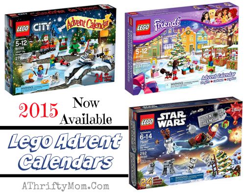 Lego Advent Calendar Star Wars theme, Lego City, Lego Friends Holiday, order now for the 2015 season, Christmas advent calendar
